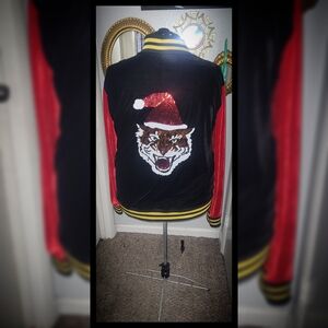 Black and Red Jacket with Tiger Design